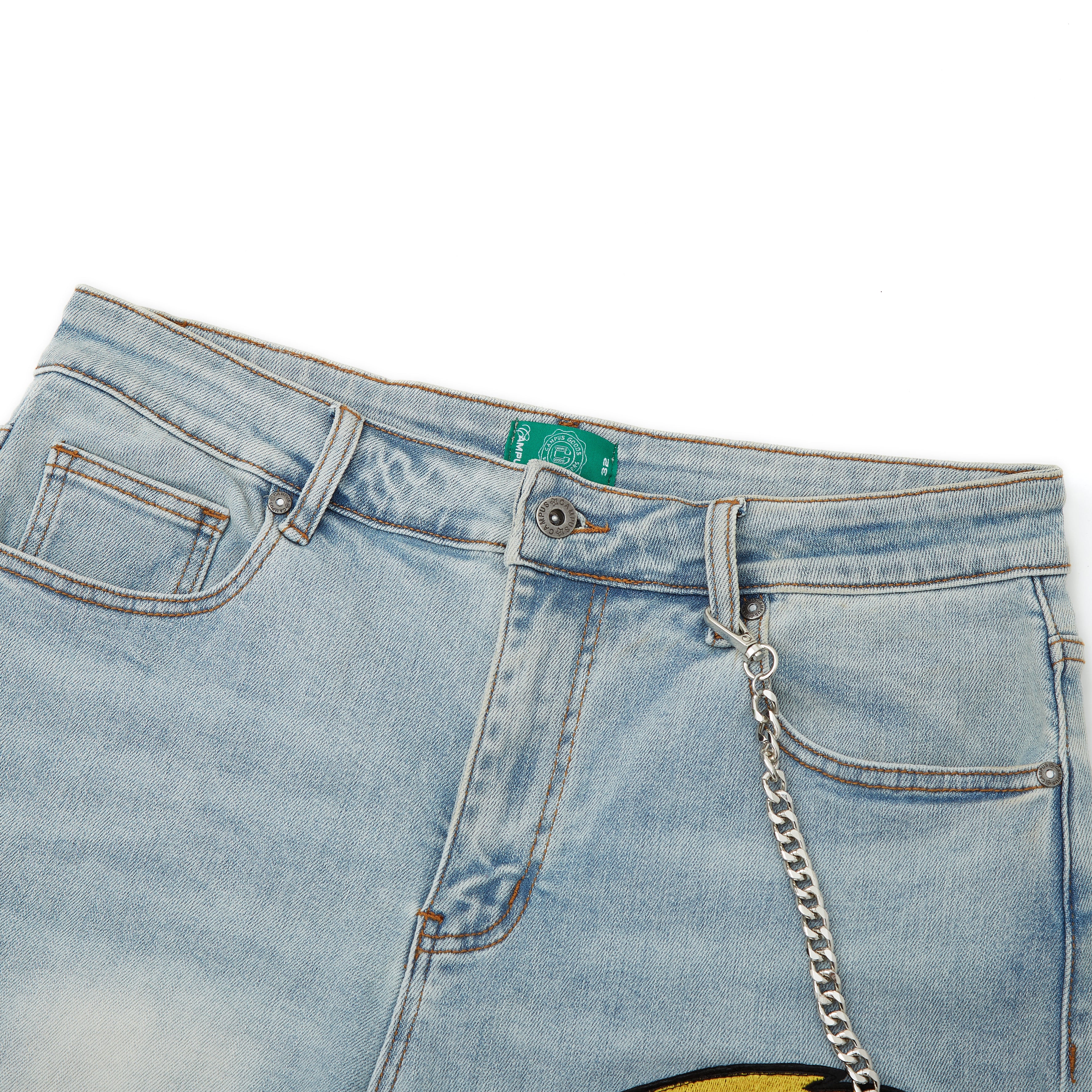 Motor Sports Denim Shorts - Washed Blue